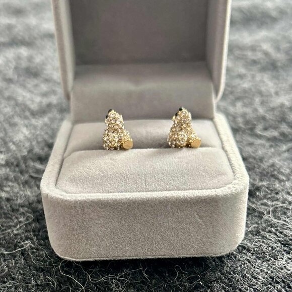 Kate Spade Gold & Crystal Arctic Friends Polar Bear Pavé Collectible Earrings - Picture 4 of 6